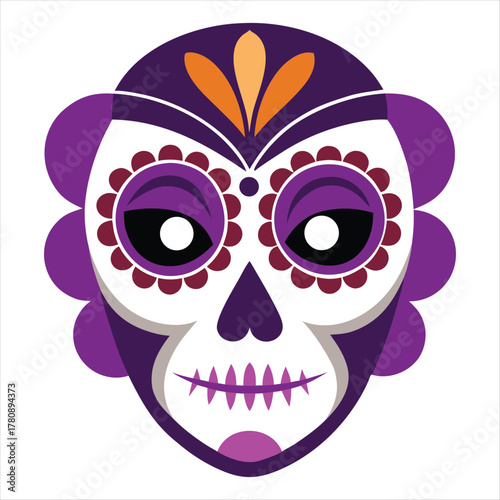 Happy funny cartoon animal character face with a cute monster mouth and smiling expression vector illustration