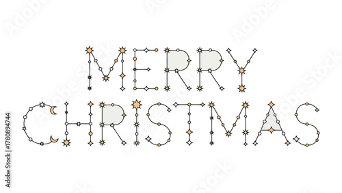 Merry Christmas Greetings: Festive holiday message composed of elegant typography, conveying warm wishes. 