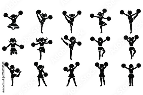 “Energetic Cheerleader Dance Poses – Team Spirit in Motion”
