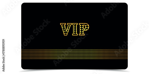 VIP gold card. Luxury texture template vip design. Golden ticket on black background for invitation, club, award, casino, certificate. Exclusive premium card.