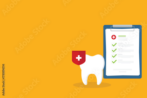 Dental care, tooth protection. Medical health and dentistry concept	