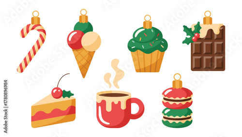 Festive Desserts: A collection of delightful dessert ornaments ready to bring joy to holiday decorations.