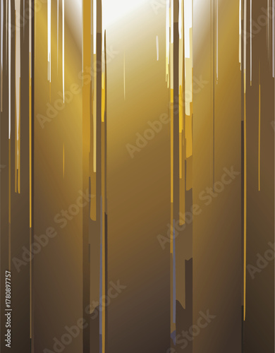 Abstract background with vertical lines in gold and brown color scheme
