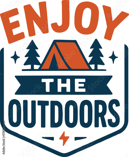 Embrace the thrill of the wild! A vibrant design beckons adventurers to revel in the open air, where a sturdy tent stands nestled between tall trees, evoking the spirit of exploration and discovery.