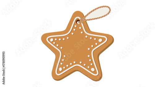 Gingerbread Star Ornament: A meticulously crafted gingerbread star ornament, adorned with intricate icing details and a delicate string, embodies the festive spirit.