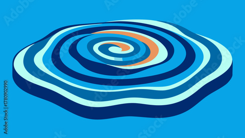 Abstract blue water swirl design showing liquid ripples and light motion