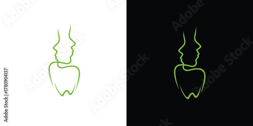 Modern and unique combination logo design of women and teeth