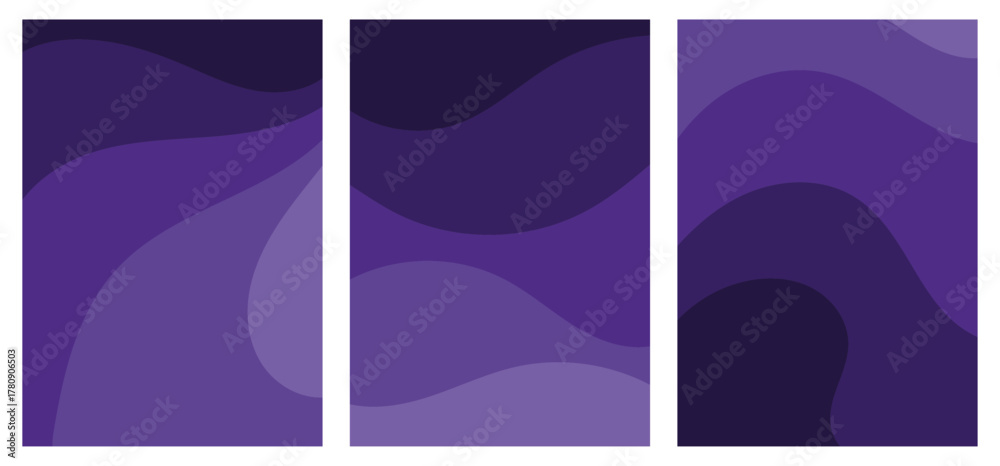 Fototapeta premium vector art of abstract purple flow wallpaper. Vector set of purple color shade with flowing style. For wallpaper, background, poster, leaflet and vector template.