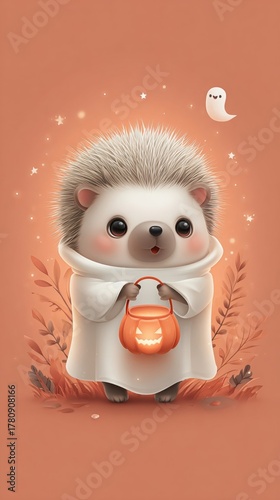 halloween hedgehog illustration