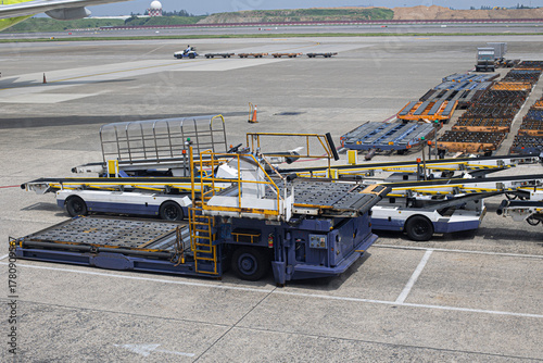 Transport truck on the airport runway