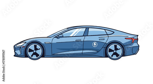 Futuristic Electric Vehicle: A sleek and modern electric car in a cool tone, embodying the future of transport. The clean design reflects innovation and sustainability.