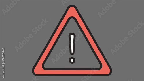 Attention Exclamation Mark Symbol in a Red Triangle Warning Sign for Hazard or Caution