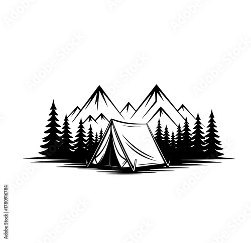 set of camping icons