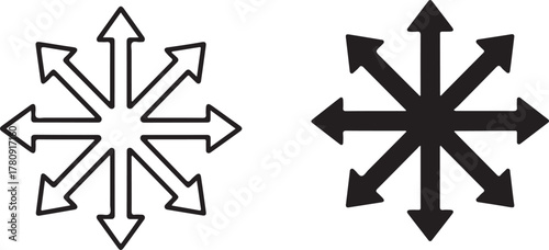 arrows in different directions