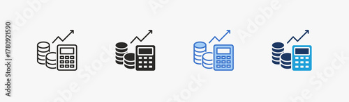 Cost icon multiple style collection