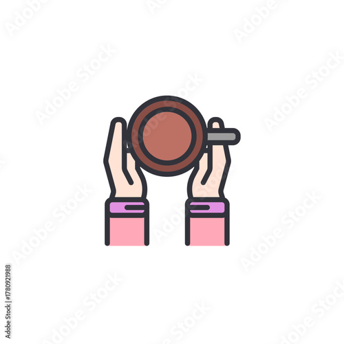 Person drinking hot tea using cup icon, relaxed warm drink moment, pastel colored flat cartoon vector, suitable for lifestyle theme and cozy beverage concept illustration asset.