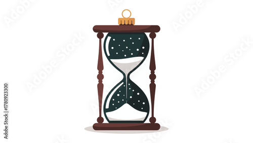 Time's Passage: An hourglass, with its classic design, evokes contemplation of time, transience, and the cyclical nature of existence. This image, a symbol of temporality.