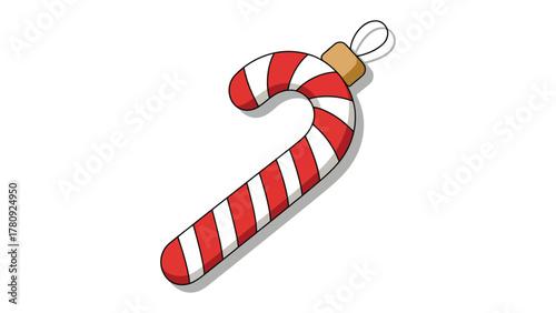Candy Cane Ornament: Festive candy cane ornament, a symbol of joy and celebration, ready to bring cheer to the holiday season.
