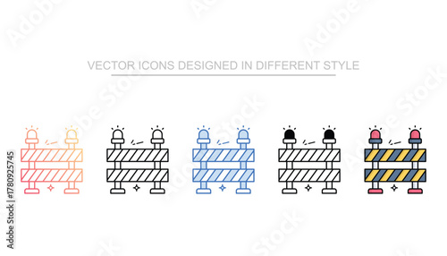 Barrier icon set multiple style collection