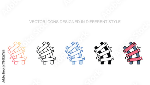 rail icon set multiple style collection