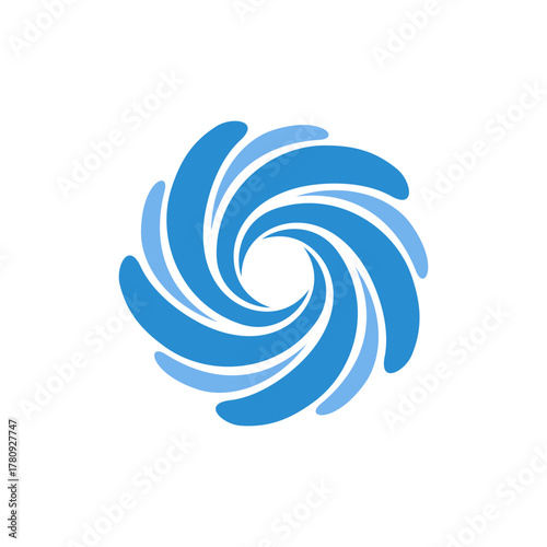 Blue Swirl Vortex Abstract Logo
