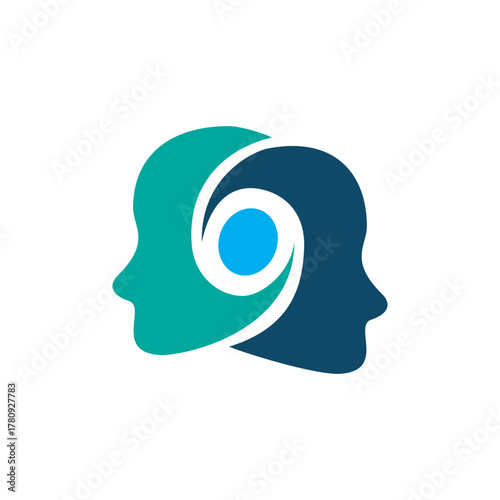 Two Heads Psychology Logo Concept