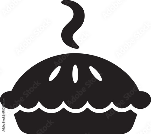Delicious homemade pie graphic icon inviting baked pastry treat silhouette vector