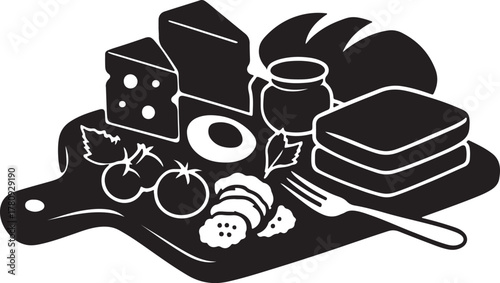 Ploughman's Lunch silhouette vector