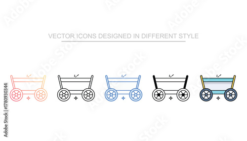 carriage icon set multiple style collection