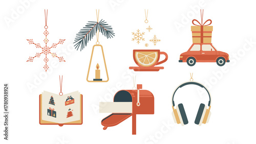 Holiday Season's Embrace: An illustrative composition of delightful Christmas-themed elements, symbolizing joy and festive spirit in the season. 