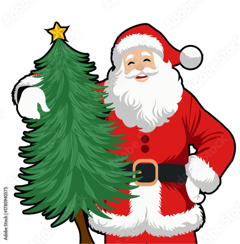 Santa clause with the chrismas tree
