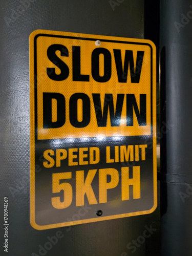 5 KPH Speed Limit Slow Down Sign