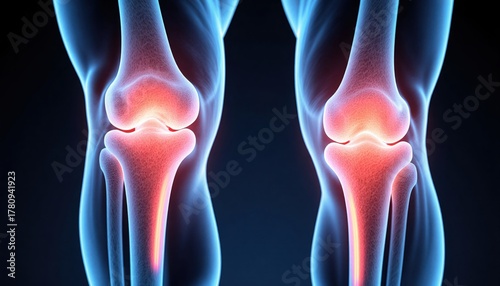 Detailed Conceptual Illustration of Human Knee Joint Anatomy