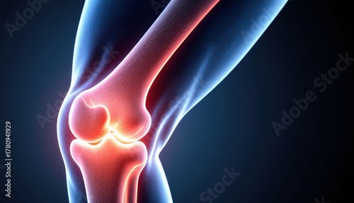 Detailed Conceptual Illustration of Human Knee Joint Anatomy