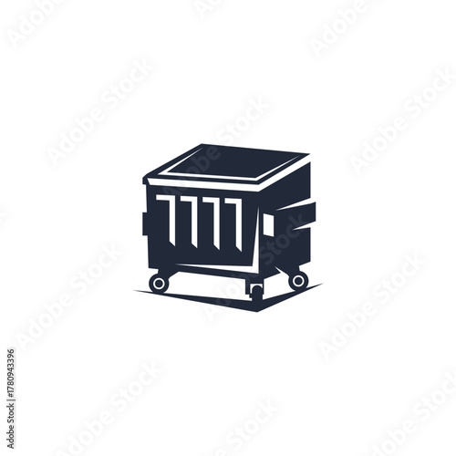Dumpster logo design or removal and cleaning dumpster concept.  Dumpster company logo