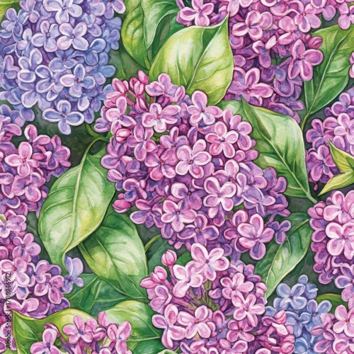 Handmade seamless pattern featuring watercolor flowers for summer