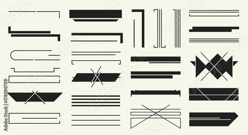 Collection of abstract geometric graphic elements