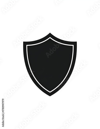 Free Download Black shield with white outline on white background, simple graphic design - GFXLoad