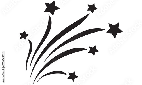 Fireworks Starburst Silhouette Set – Minimal Celebration Vector .