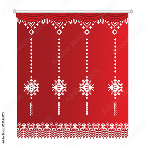 Curtains design in illustration