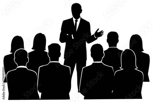 Presentation or seminar silhouette vector isolated on white background