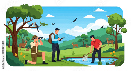 Wildlife Observation and Research in a Natural Environment