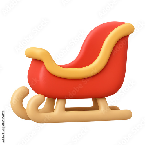 Cute 3D Christmas Sleigh Festive Winter Wonderland Decoration