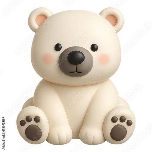 Winter Wonderland Polar Bear Decoration - Cartoon Festive PNG