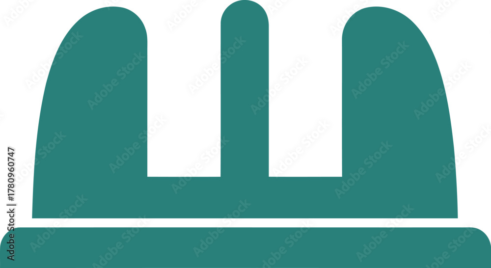 Obraz premium Modern teal hard hat icon