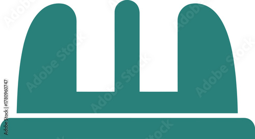 Modern teal hard hat icon