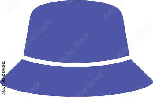 Purple bucket hat icon minimalist fashion accessory