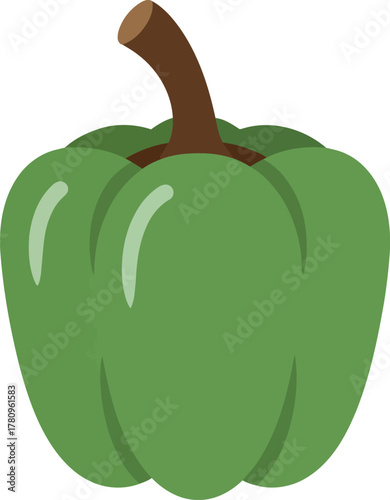 Vibrant green bell pepper isolated