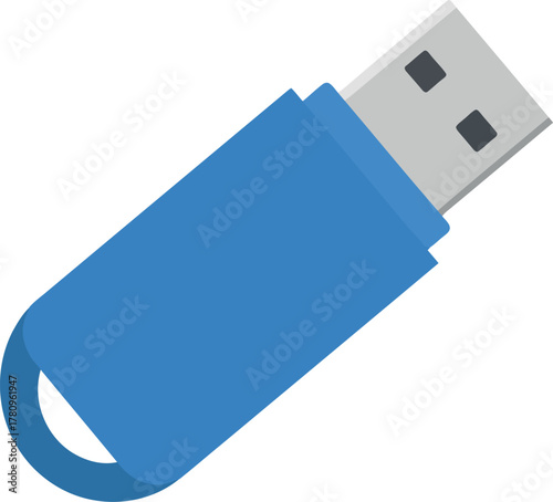Blue usb flash drive portable data storage