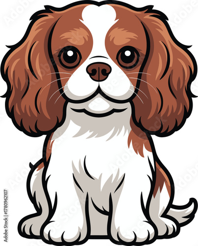 Cute cartoon a illustrator vector cavalier king charles spaniel